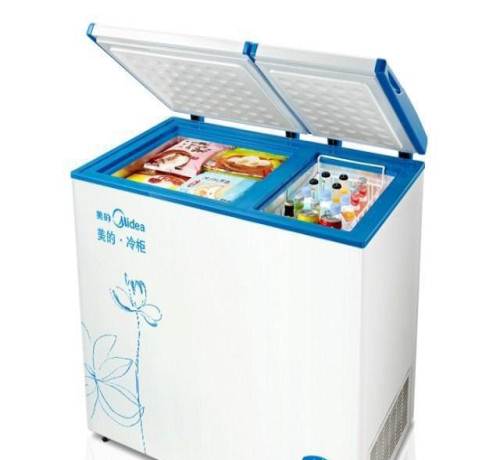 零售美的265L  冰柜 卧式冰箱美的冰箱 蝴蝶门 商用单温
